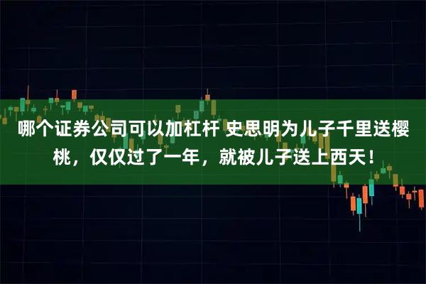 哪个证券公司可以加杠杆 史思明为儿子千里送樱桃，仅仅过了一年，就被儿子送上西天！